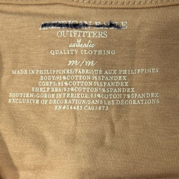 NWOT 2000s American Eagle Lace Trim Nude Cami w/ Built-In Bra M Y2K Dead Stock - Picture 6 of 8